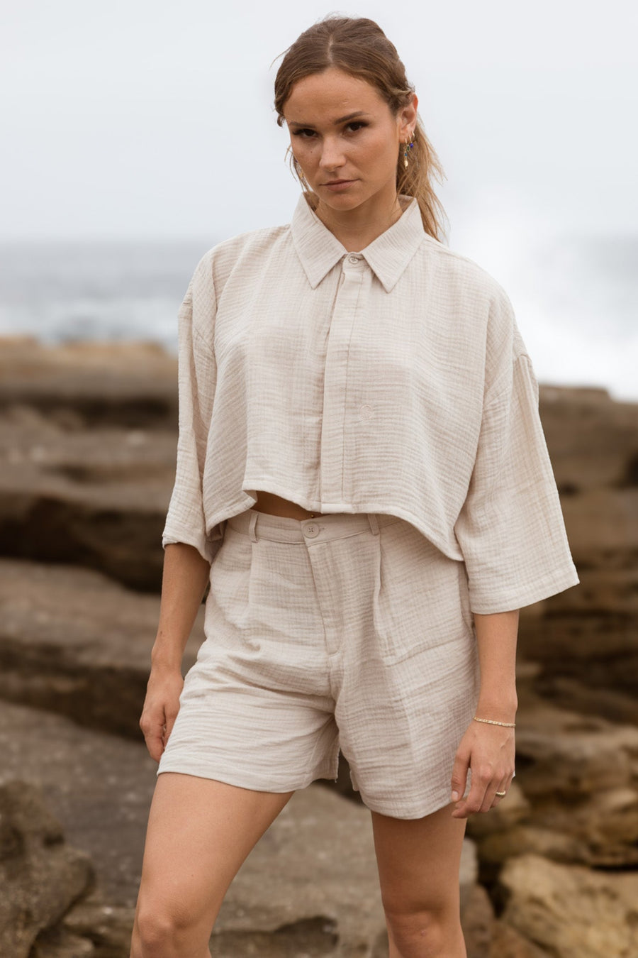 NOBLE Oversize Short Beige