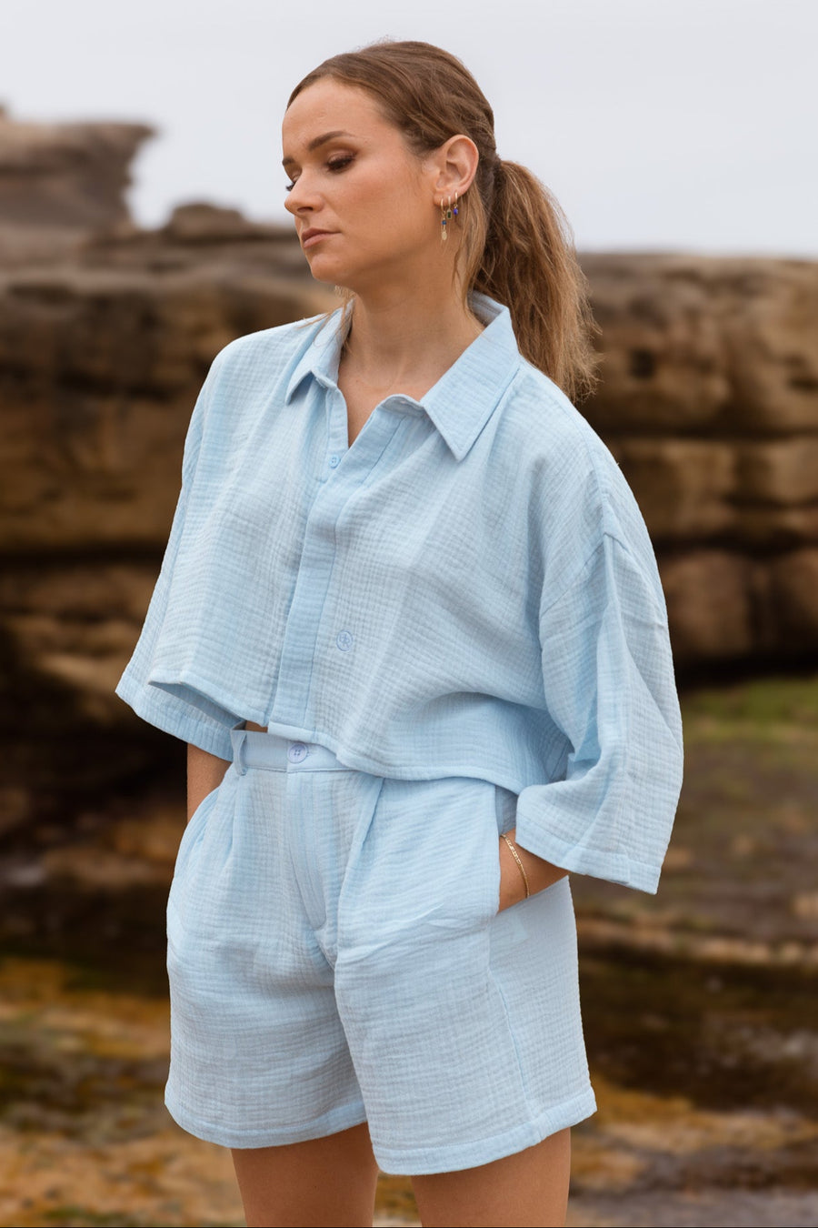 NOBLE Oversize Short Baby Blue
