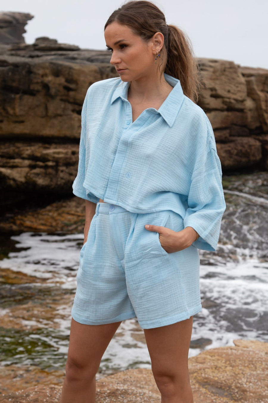 NOBLE Oversize Short Baby Blue