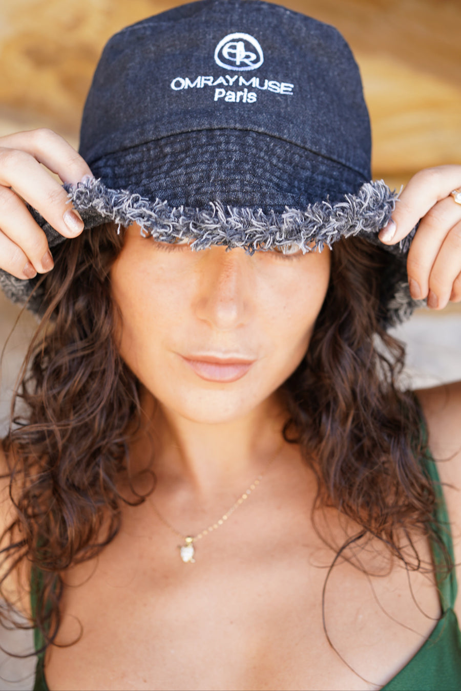 OMRAY Bucket Hat washed denim black