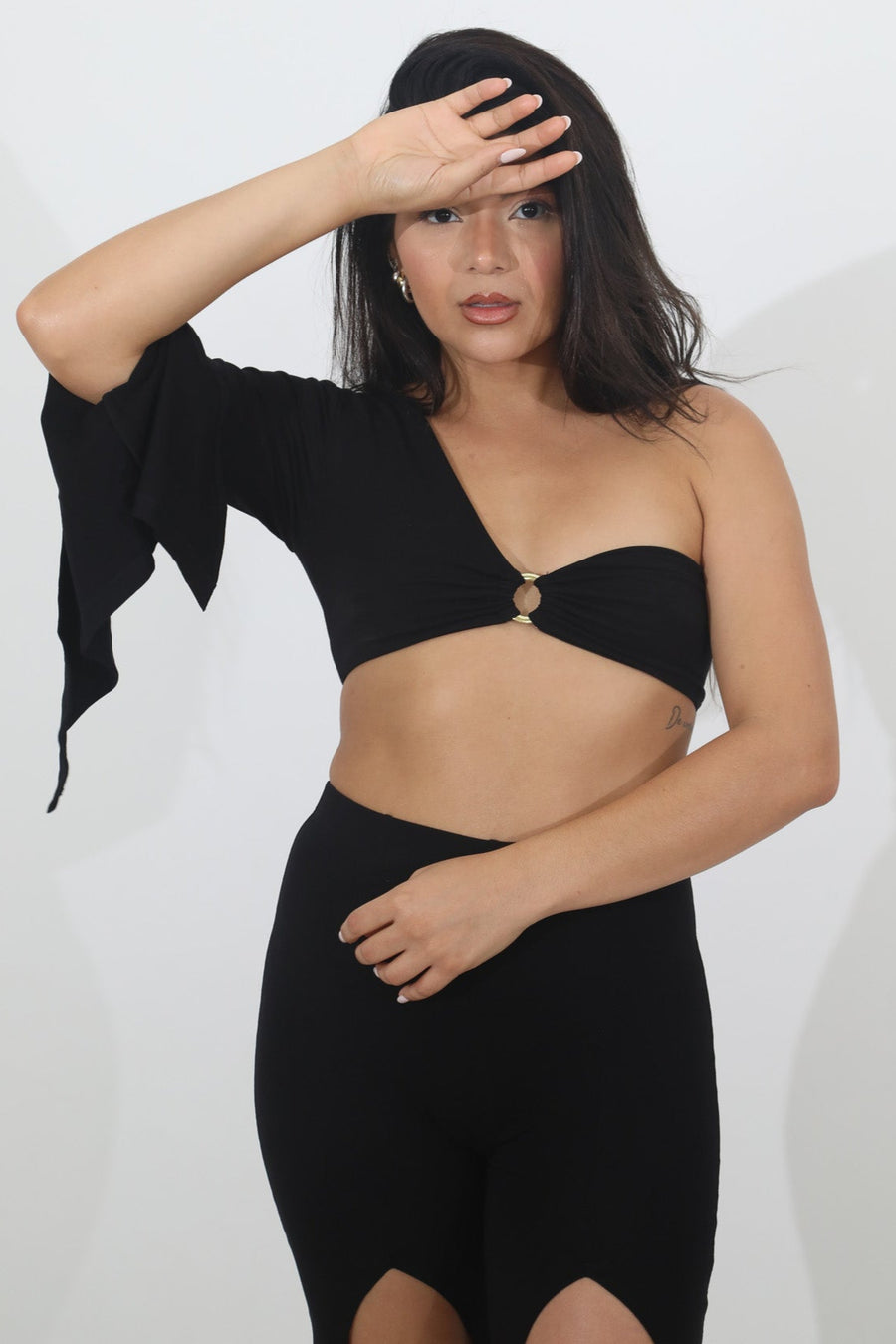 OSMOSE One shoulder Top BLACK